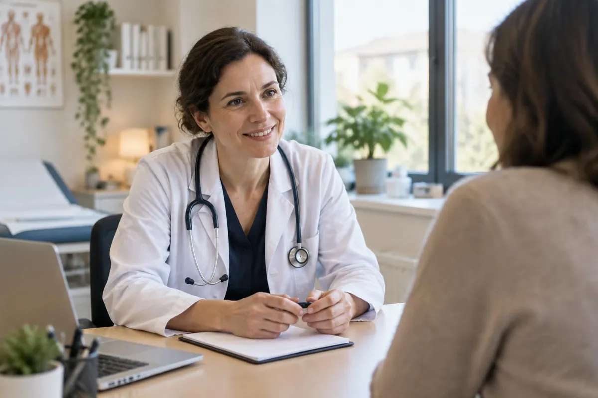 Médecin généraliste en consultation avec un patient